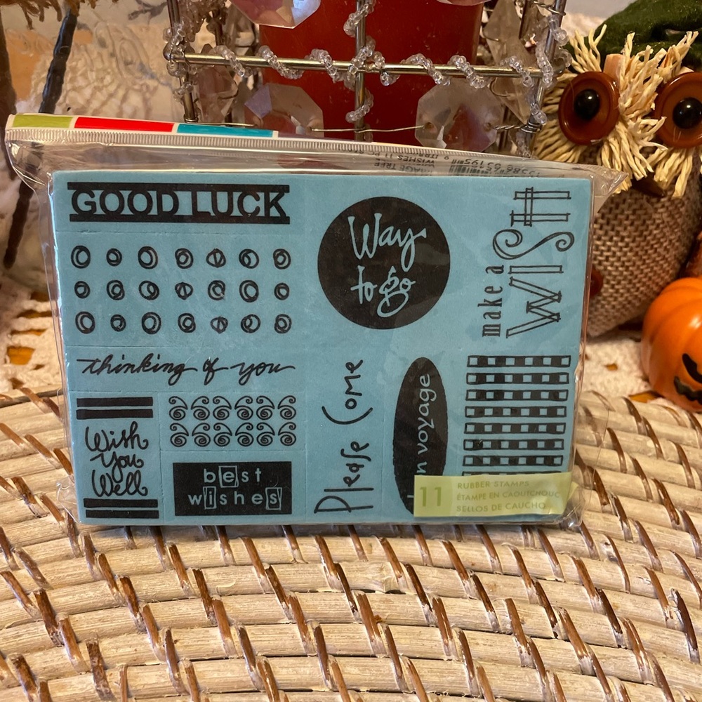 Blue and Black Rubber Stamp Set